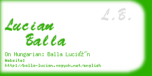 lucian balla business card